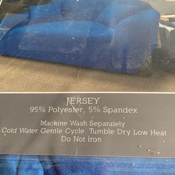 Chair slipcover in cobalt blue.  CHAIR COVER ONLY - Picture 6 of 8